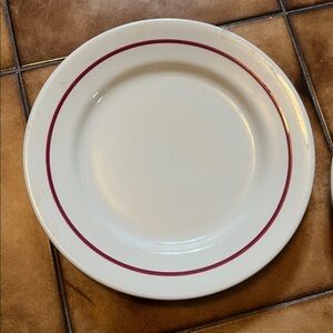Lots VTG buffalo china Dinner Plates with Red Rim - Pack of 3